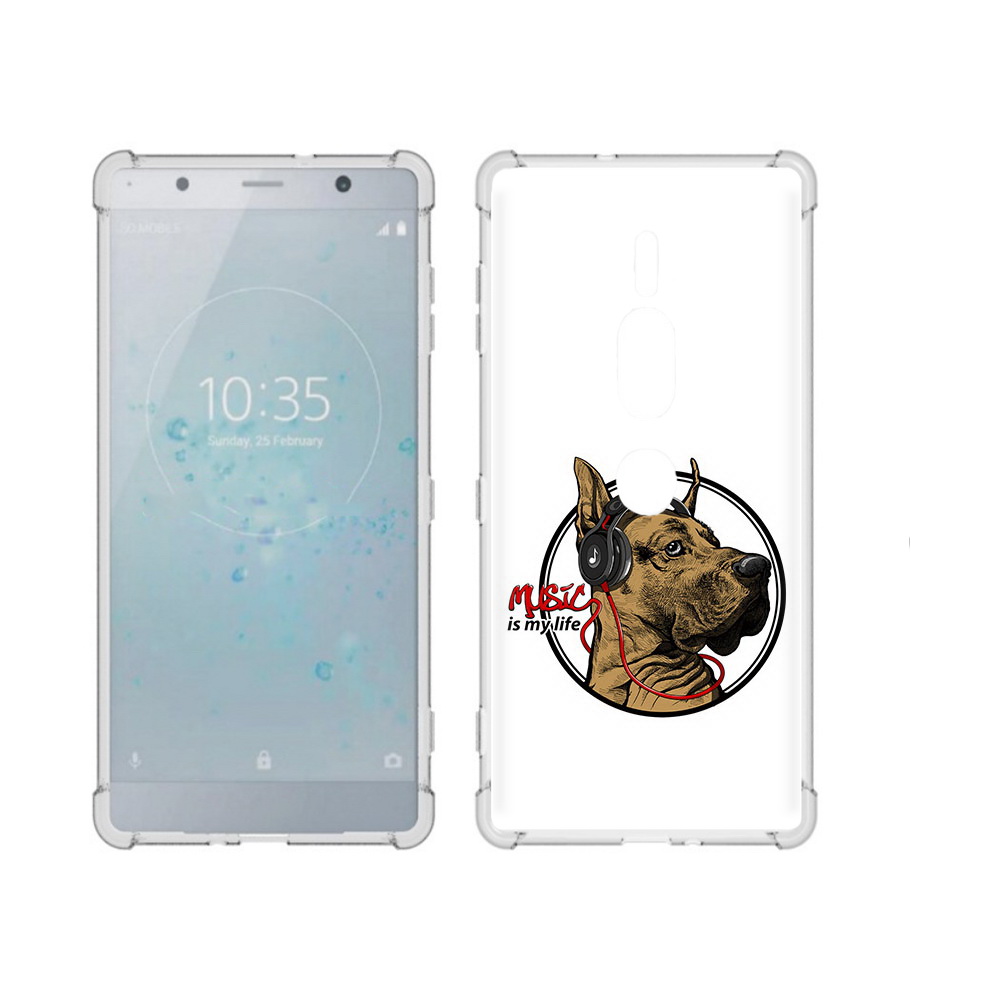 

Чехол MyPads Tocco для Sony Xperia XZ2 Premium музыкальная собака, Прозрачный, Tocco