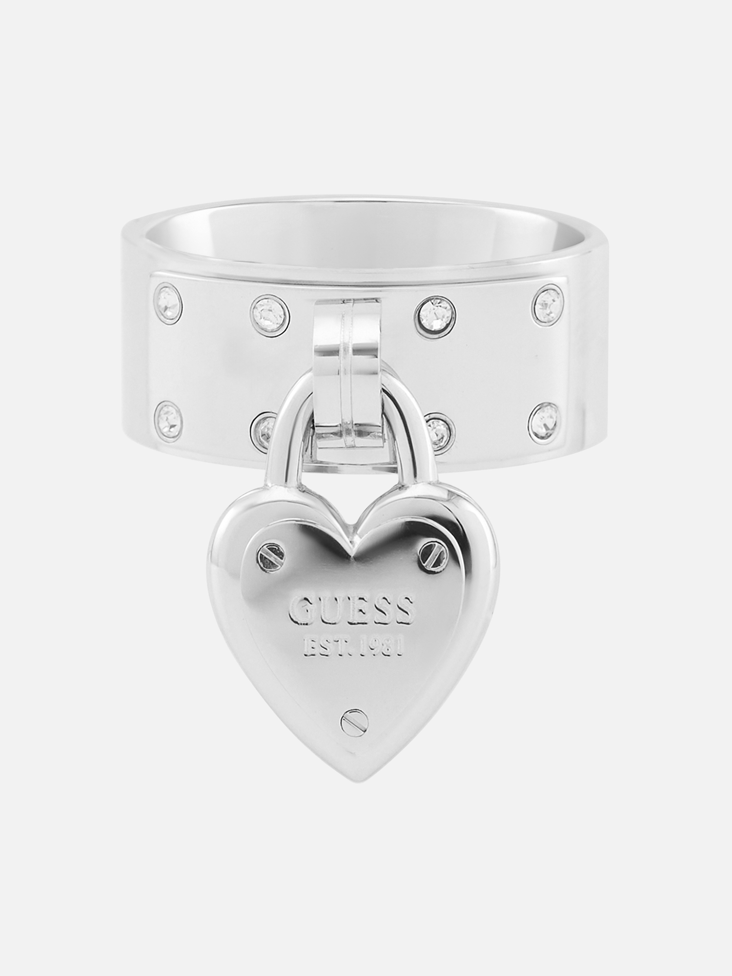 

Кольцо из стали р. 16,5 GUESS JUBR04205JW, стекло, JUBR04205JW