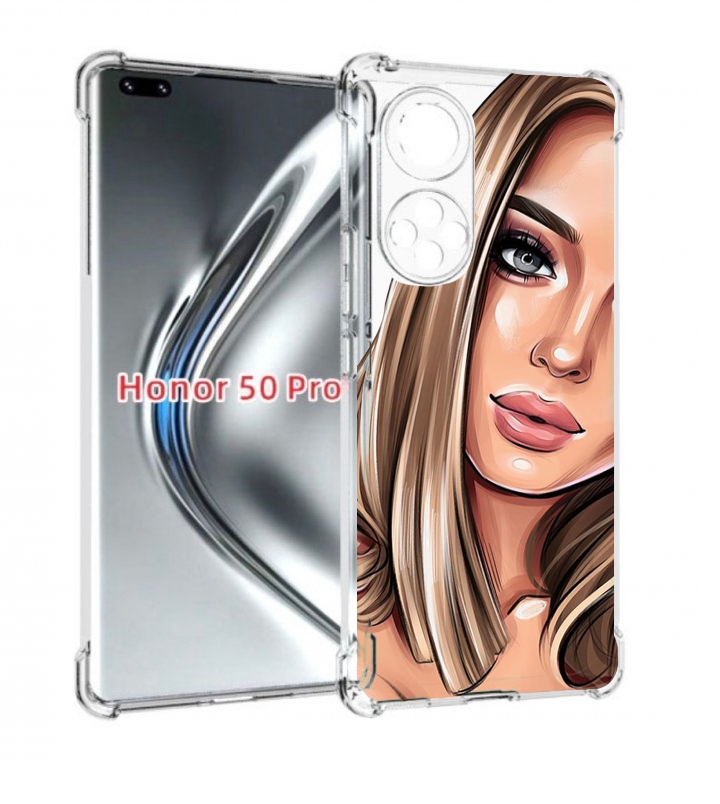 

Чехол бампер MyPads девушка-с-каре женский для Honor 50 P, Прозрачный, Tocco