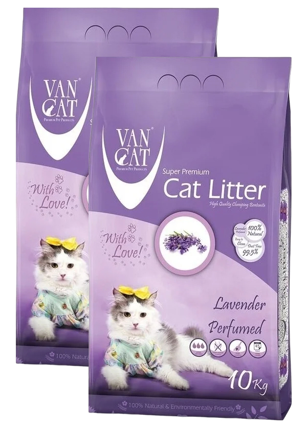 фото Van cat van cat lavender наполнитель комкующийся для туалета кошек с ароматом лаванды (10