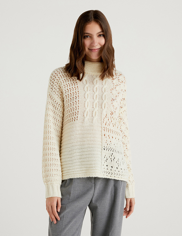 фото Водолазка женская united colors of benetton 21a_114ud200e бежевая s