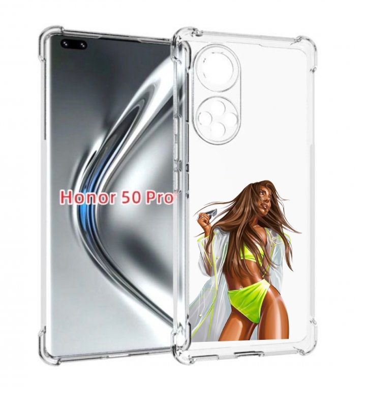 

Чехол бампер MyPads девушка-модель-мулатка для Honor 50 P, Прозрачный, Tocco
