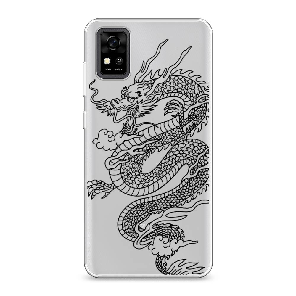 

Чехол на ZTE Blade A31 "Большой китайский дракон", Черный;серый, 134650-1