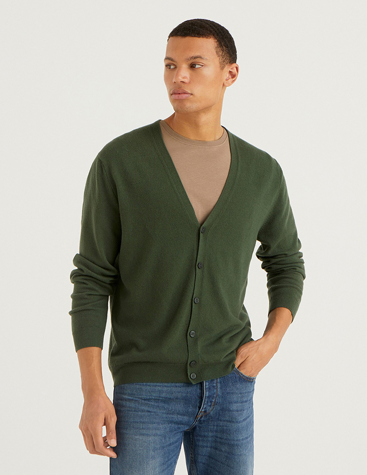 

Кардиган мужской 21A_1002U6653 United Colors of Benetton зеленый XS, 21A_1002U6653