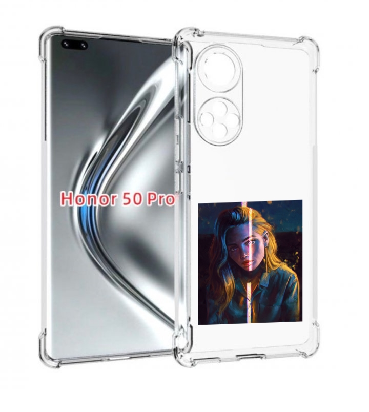 

Чехол бампер MyPads девушка-в-тени для Honor 50 Pro., Прозрачный, Tocco