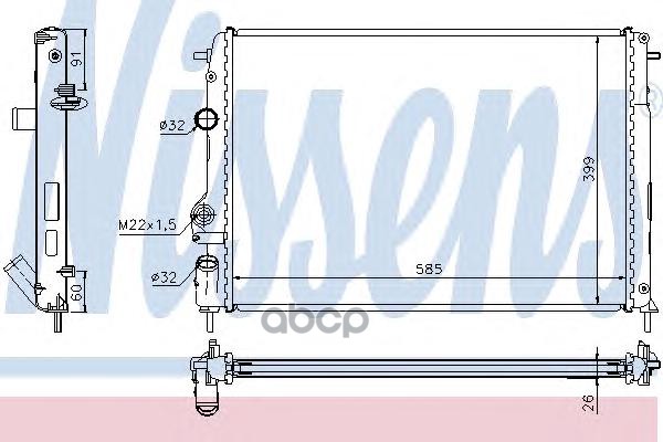 

NS63896A радиатор системы охлаждения с AC Renault Megane 1.4i-2.0i 98>