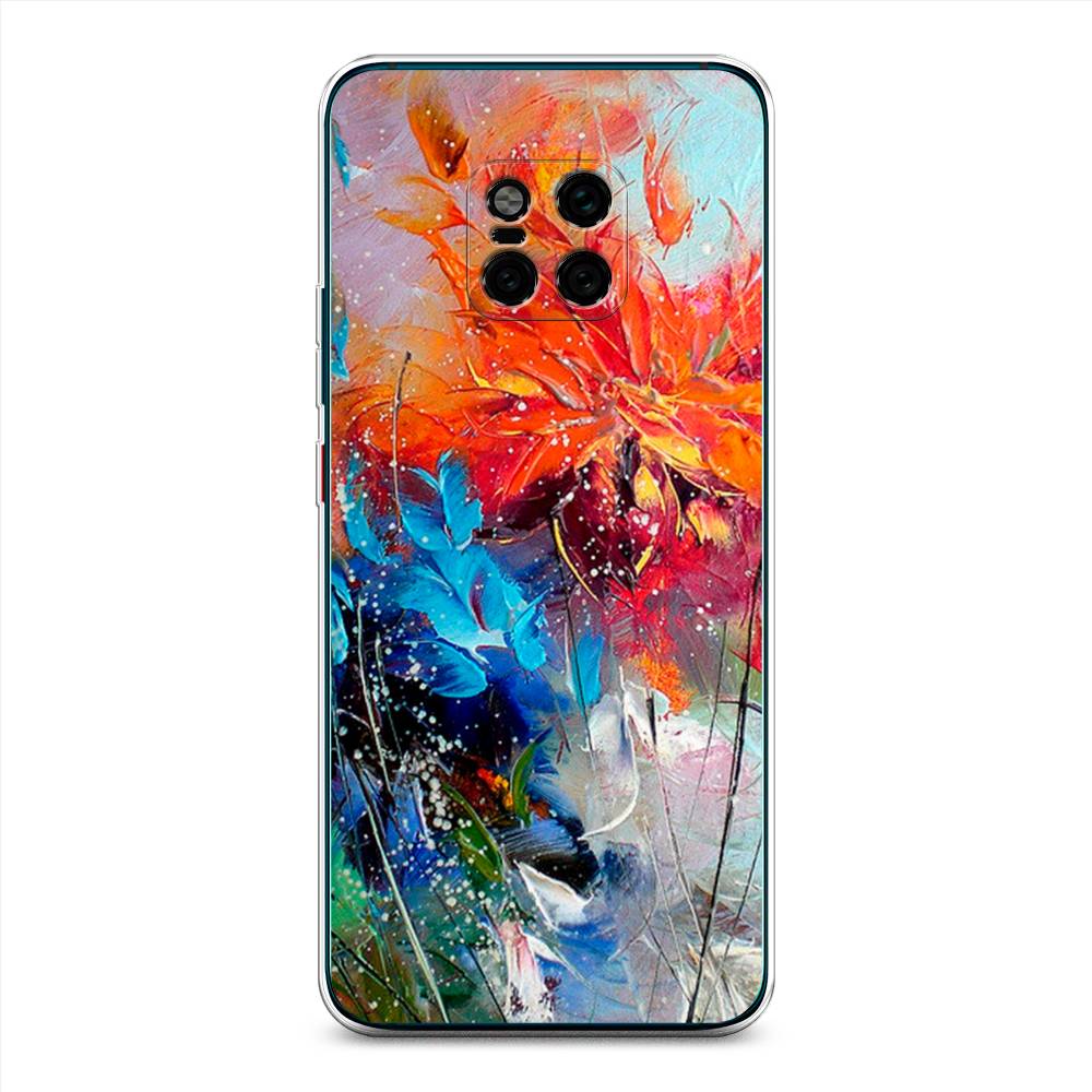

Чехол на Huawei Mate 20 Pro "Абстрактные цветы", Оранжевый;синий, 67050-4