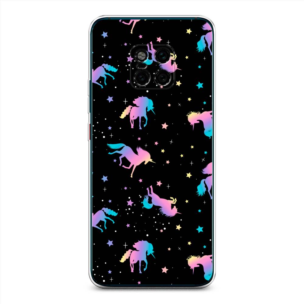 

Чехол на Huawei Mate 20 Pro "Единороги градиент", Черный;розовый;голубой, 67050-1