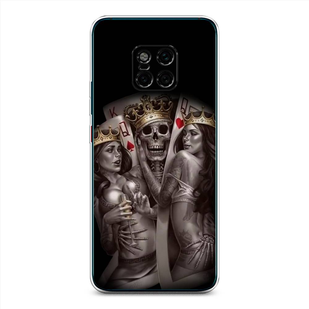 

Чехол на Huawei Mate 20 Pro "Карты король и королевы", Серый;желтый, 67050-6