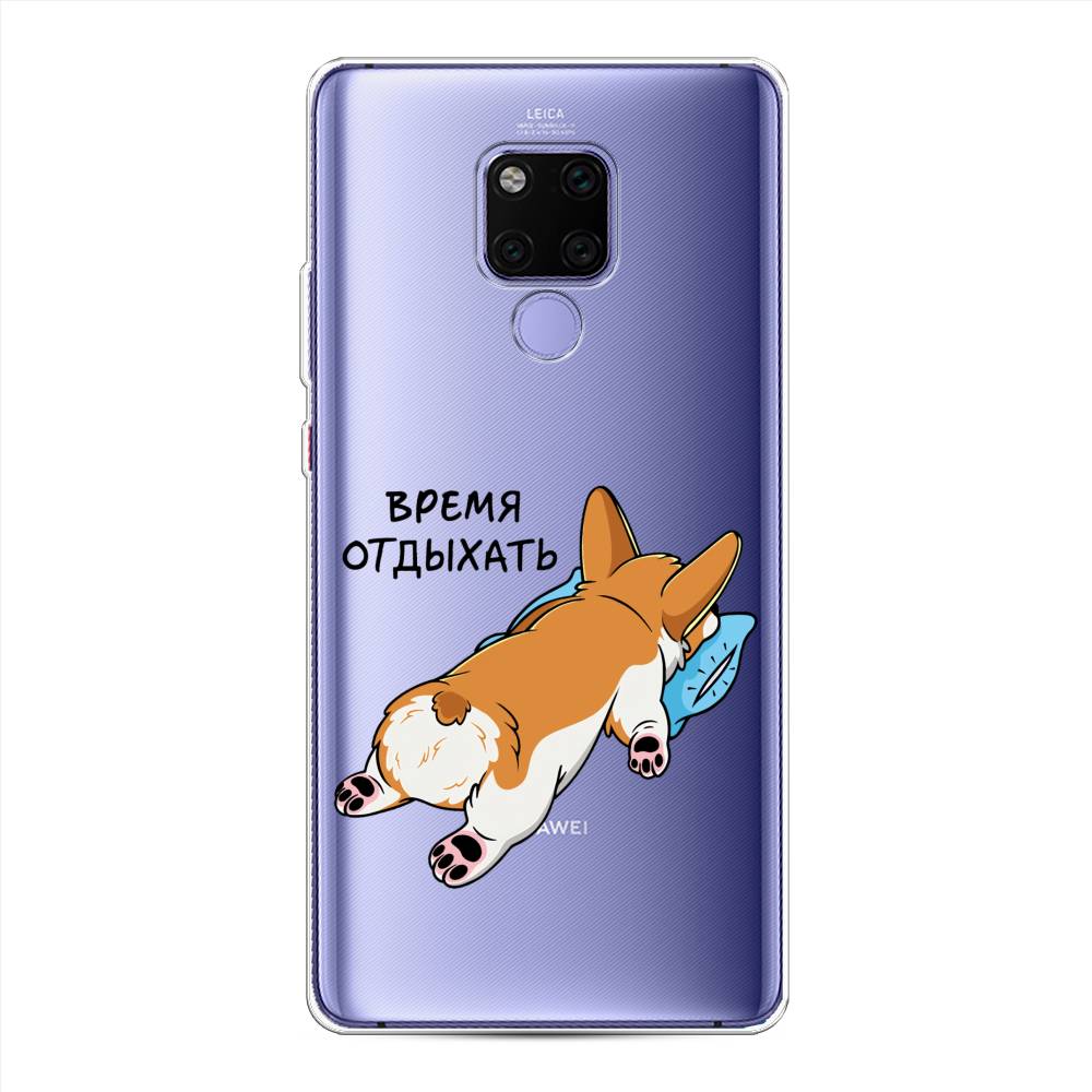 

Чехол для Huawei Mate 20X "Корги отдыхает", Черный;коричневый;голубой, 66950-1