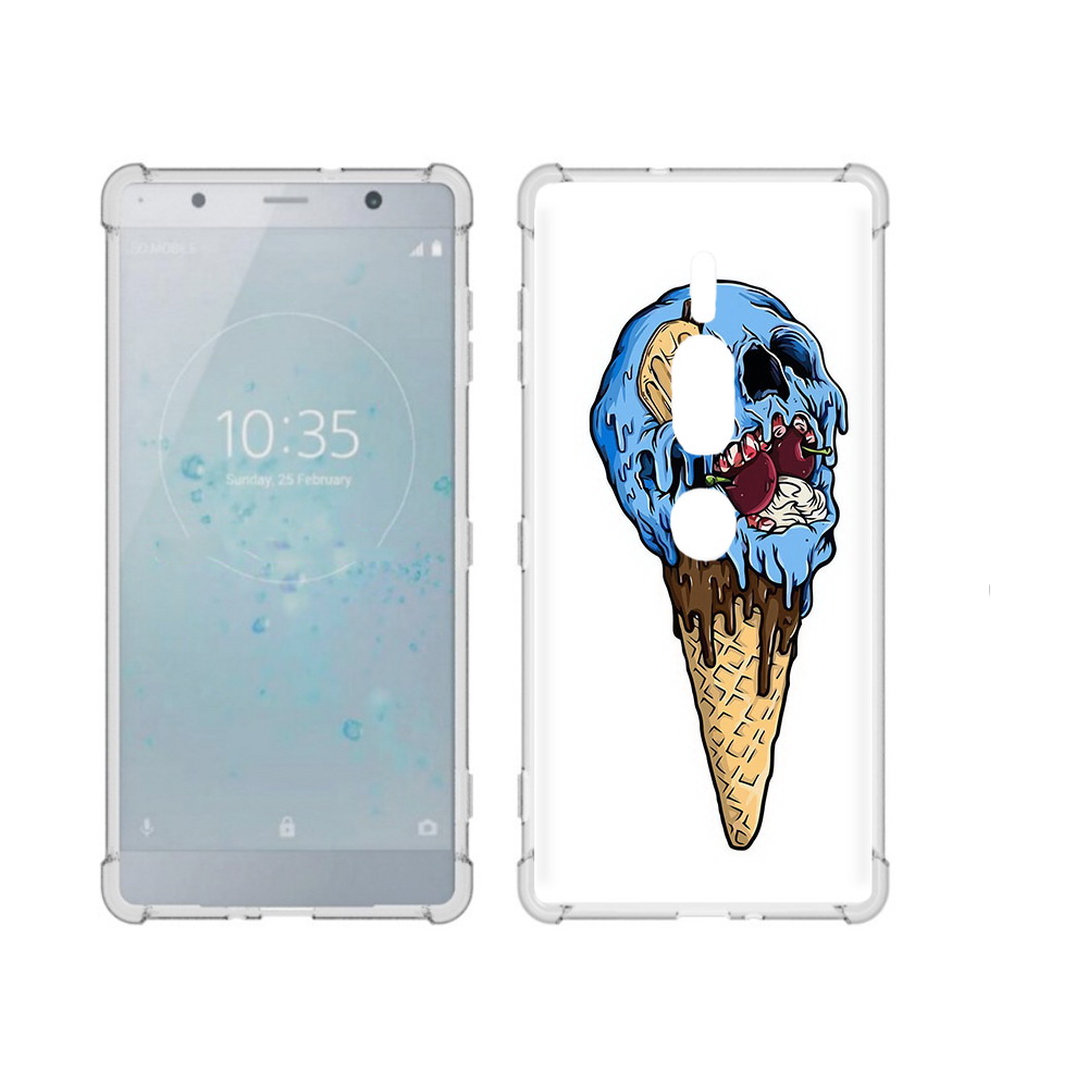 

Чехол MyPads Tocco для Sony Xperia XZ2 Premium мороженное череп, Прозрачный, Tocco