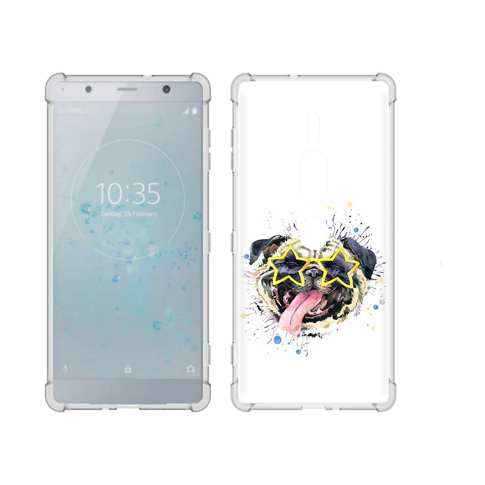 

Чехол MyPads Tocco для Sony Xperia XZ2 Premium мопс боксер, Прозрачный, Tocco