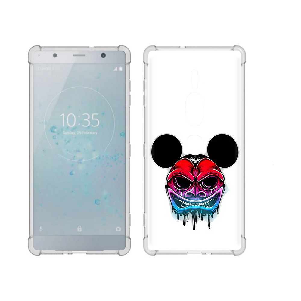 

Чехол MyPads Tocco для Sony Xperia XZ2 Premium микки в маске, Прозрачный, Tocco