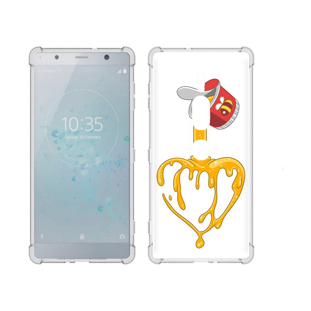 

Чехол MyPads Tocco для Sony Xperia XZ2 Premium медовое сердце, Прозрачный, Tocco