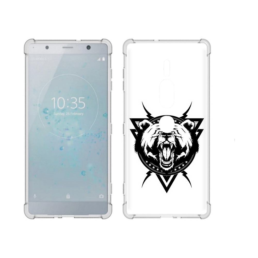 

Чехол MyPads Tocco для Sony Xperia XZ2 Premium медведь в треугольнике, Прозрачный, Tocco