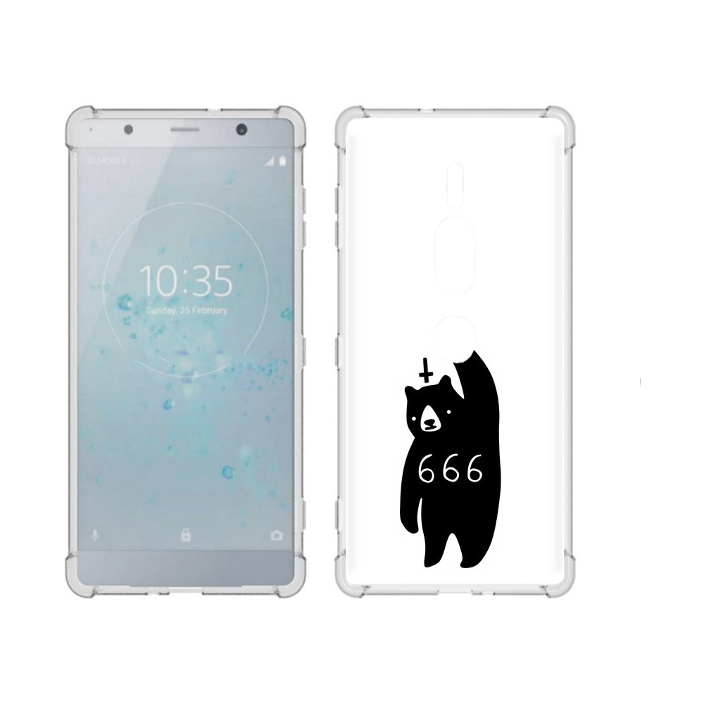 

Чехол MyPads Tocco для Sony Xperia XZ2 Premium медведь 666, Прозрачный, Tocco