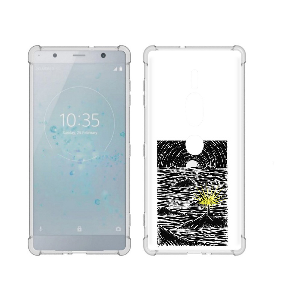

Чехол MyPads Tocco для Sony Xperia XZ2 Premium маяк в черно белом море, Прозрачный, Tocco