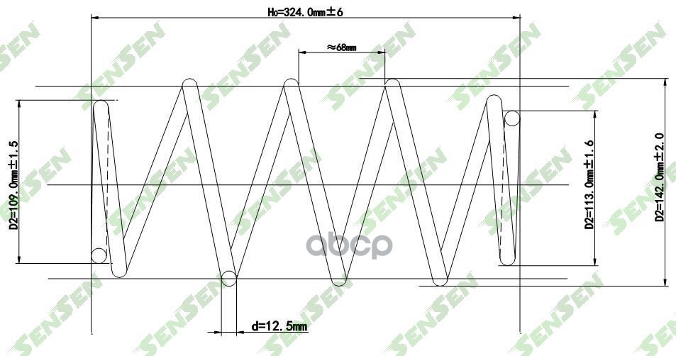 

SENSEN Пружина подвески передней Opel Zafira 2.2 16V/2.0Di/2.2DTi 99-05