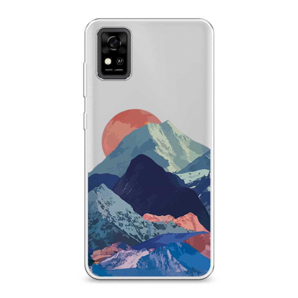 

Чехол на ZTE Blade A31 "Закат в снежных горах", Красный;серый;голубой, 134650-2