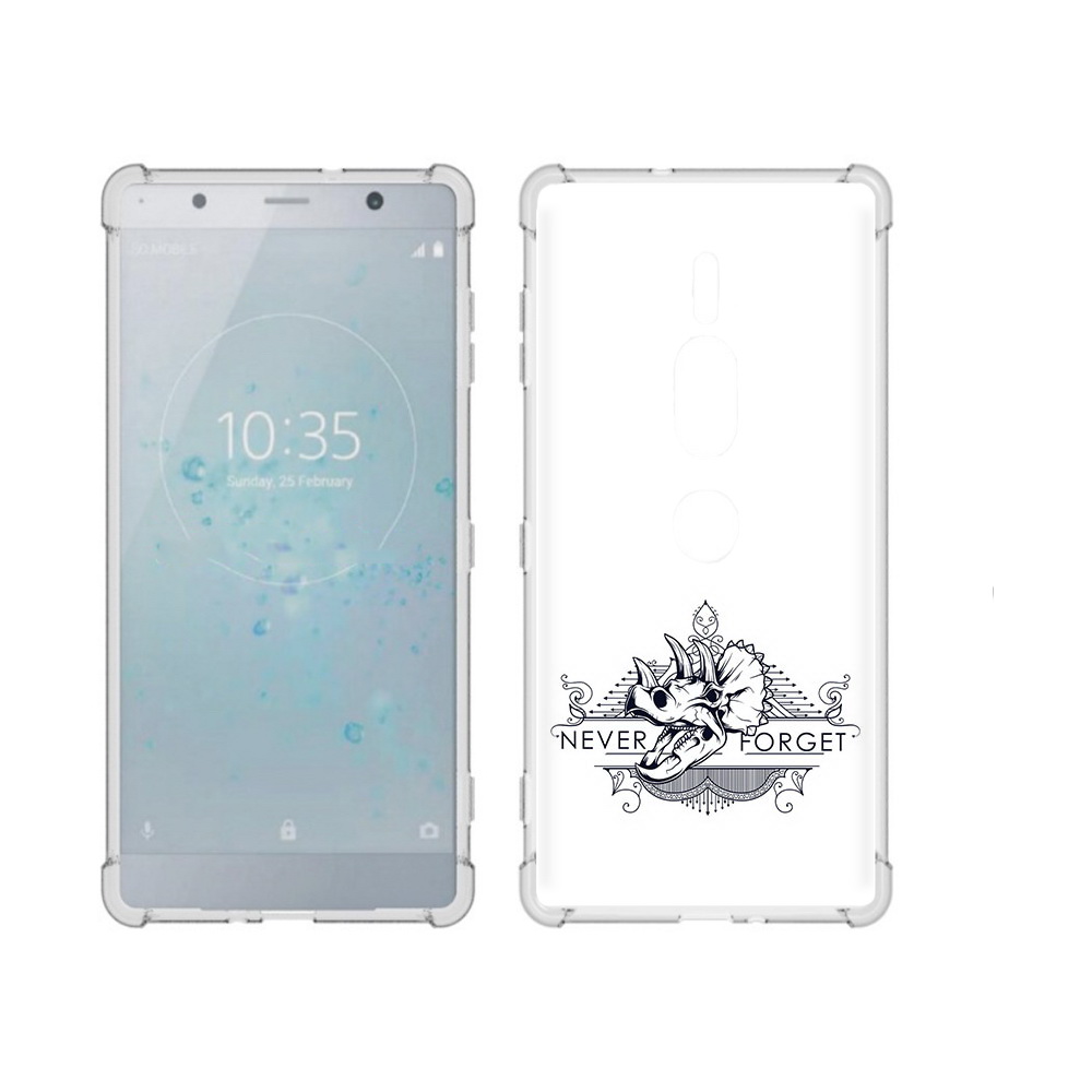 

Чехол MyPads Tocco для Sony Xperia XZ2 Premium логотип носорога никогда не забуду, Прозрачный, Tocco