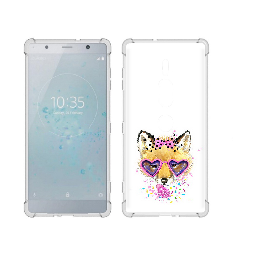 

Чехол MyPads Tocco для Sony Xperia XZ2 Premium лисенок с бантиком, Прозрачный, Tocco