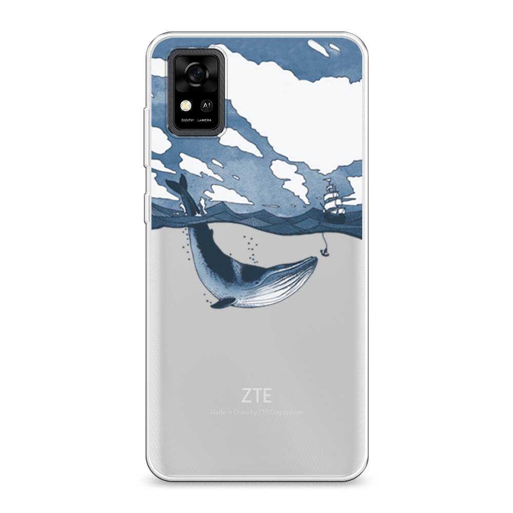 

Чехол на ZTE Blade A31 "Большой кит", Синий, 134650-1