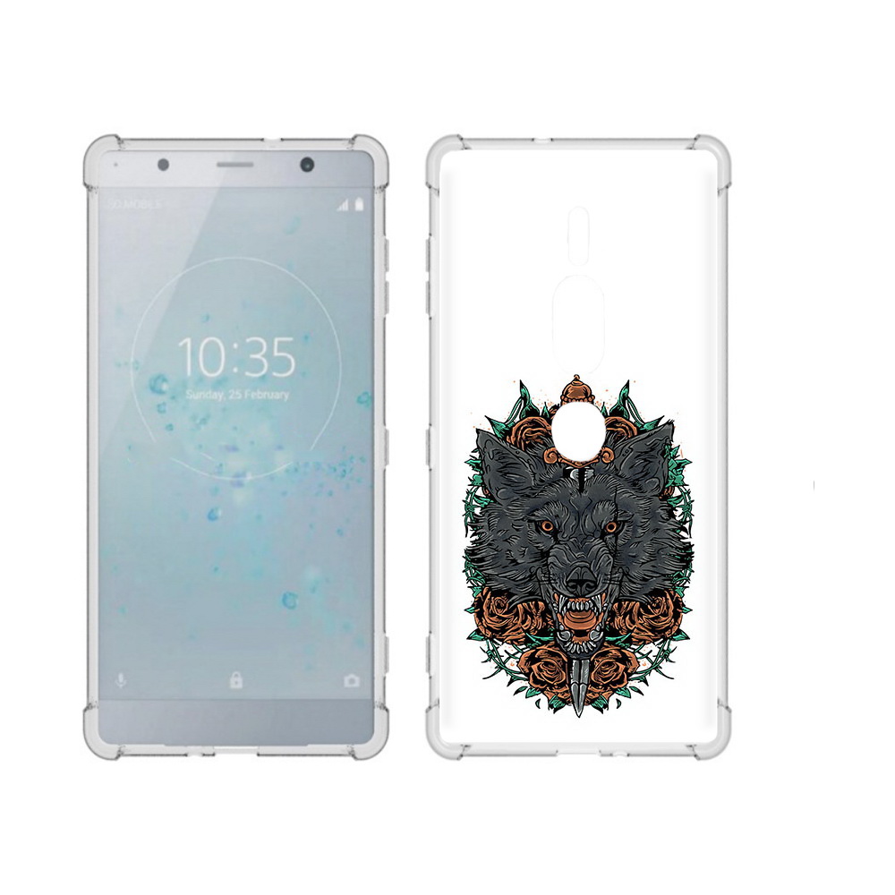

Чехол MyPads Tocco для Sony Xperia XZ2 Premium красивый злой волк, Прозрачный, Tocco