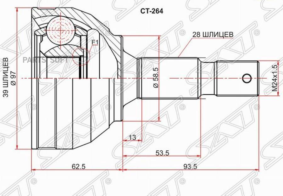 

SAT Шрус наружный CITROEN C5/JUMPY 08-/FIAT SCUDO 07-/PEUGEOT EXPERT 07-