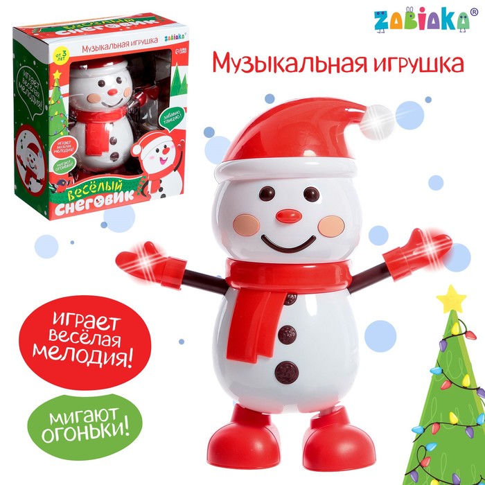 

Музыкальная игрушка «Весёлый снеговик», звук, свет, танцует, Разноцветный