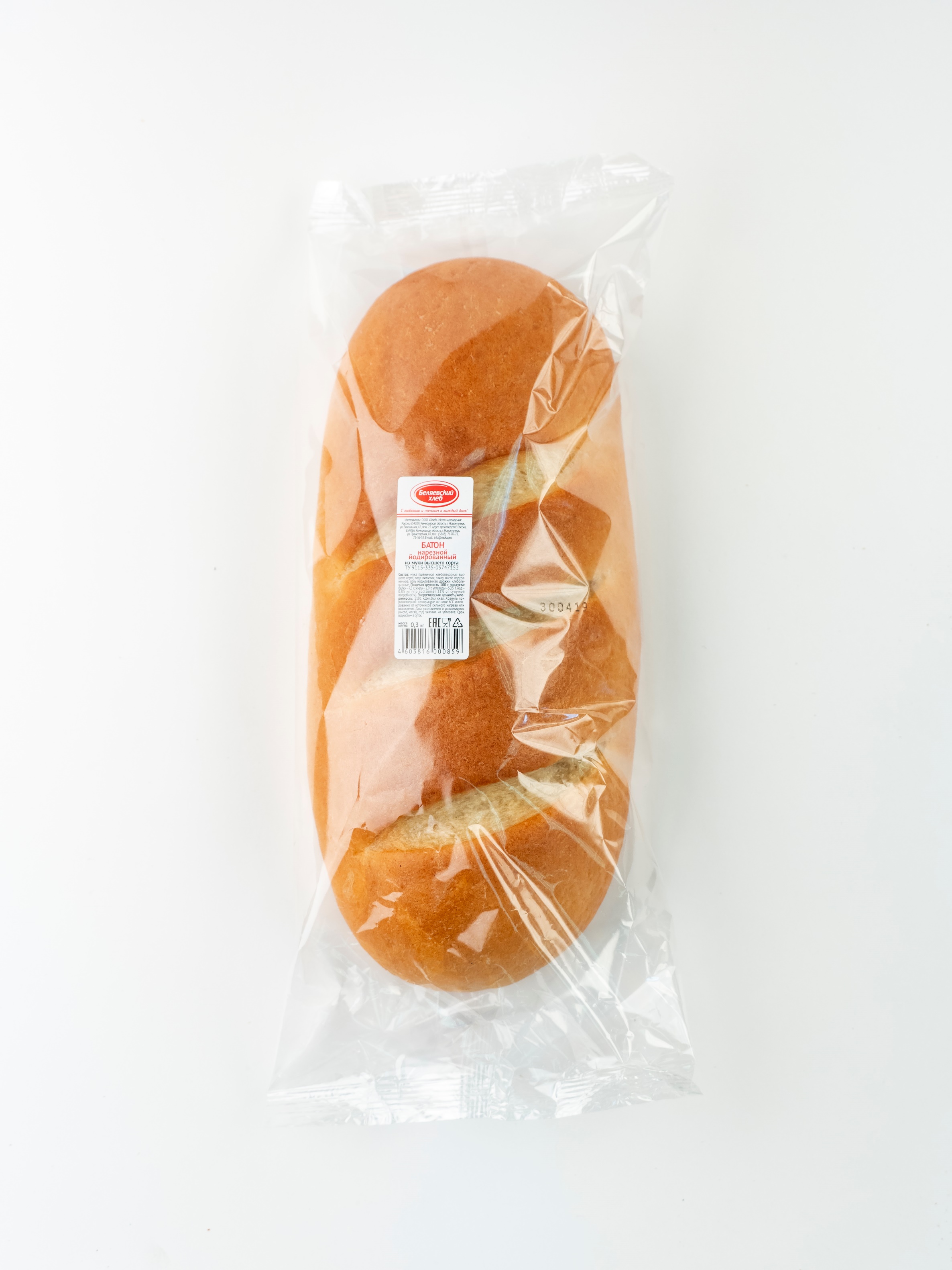 

Хлеб белый Беляевские продукты Нарезной йодированный BIO 300 г, Нарезной йодированный