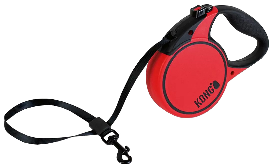Рулетка для собак KONG Terrain M, лента, для средних собак до 30 кг 5 м, Красный