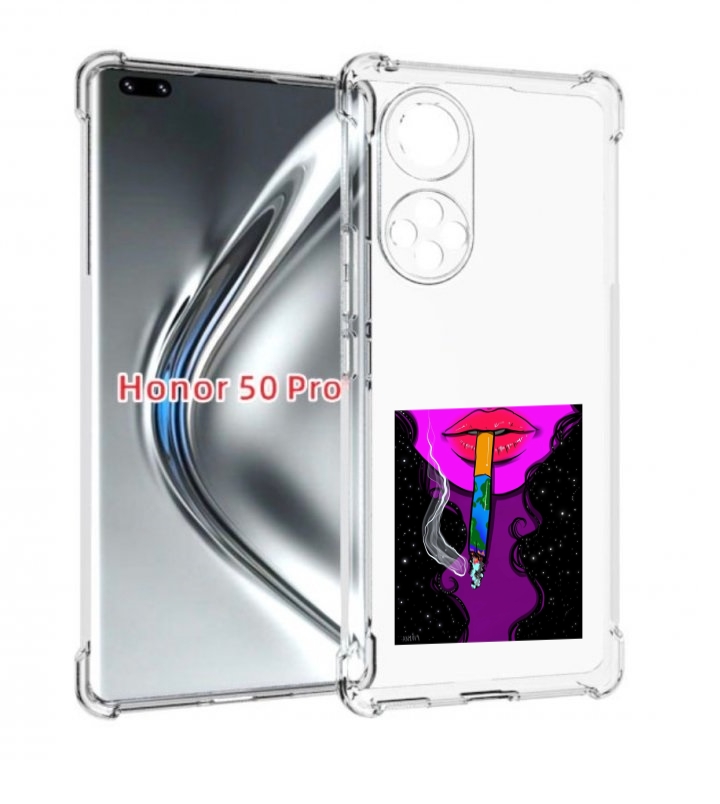 

Чехол бампер MyPads девушка курит землю женский для Honor, Прозрачный, Tocco