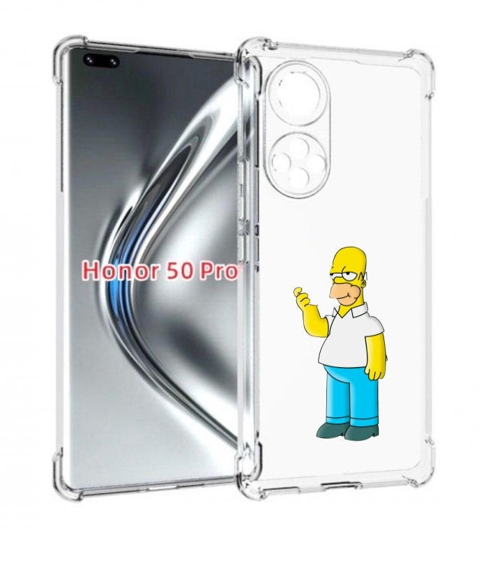 

Чехол бампер MyPads гомер-симпсон для Honor 50 Pro/Nova 9, Прозрачный, Tocco