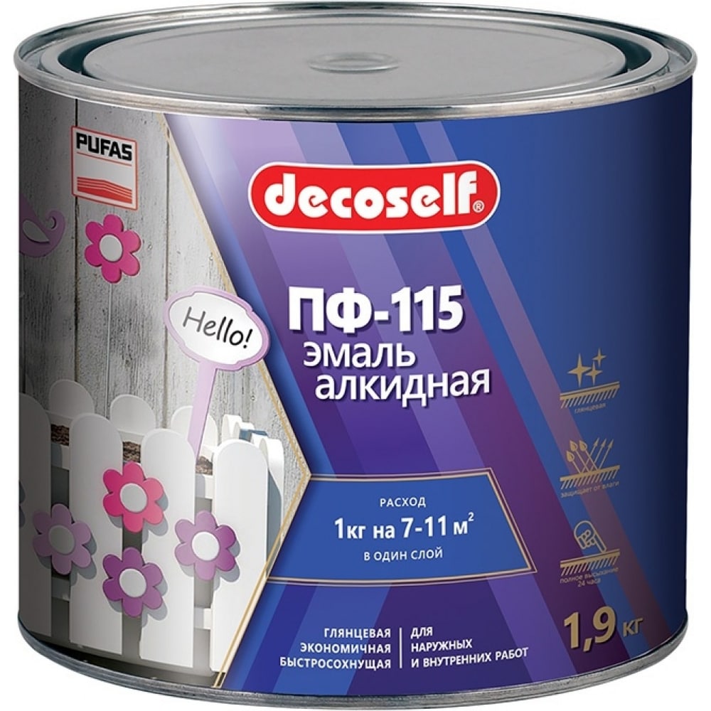 

Эмаль Пуфас ПФ-115 коричневая Decoself 1,9кг тов-200177
