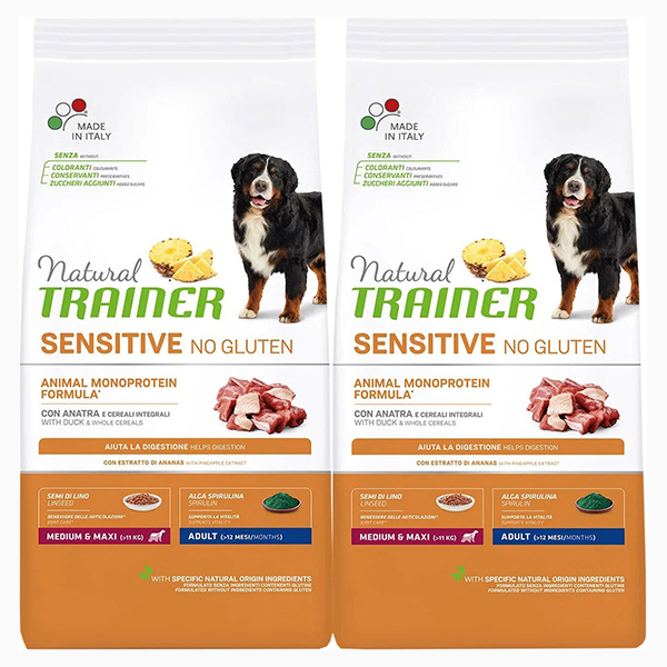 

TRAINER TRAINER NATURAL SENSITIVE NO GLUTEN MEDIUM & MAXI ADULT DUCK безглютеновый для взр