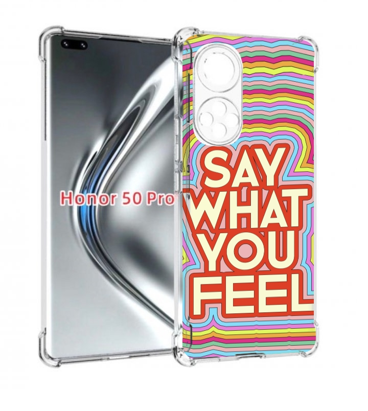 

Чехол бампер MyPads говори то что чувствуешь для Honor 50, Прозрачный, Tocco