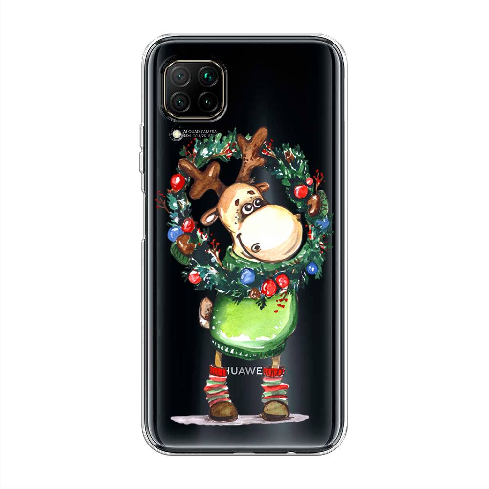 

Чехол на Huawei Nova 6 SE "Олень с новогодним венком", 611750-4