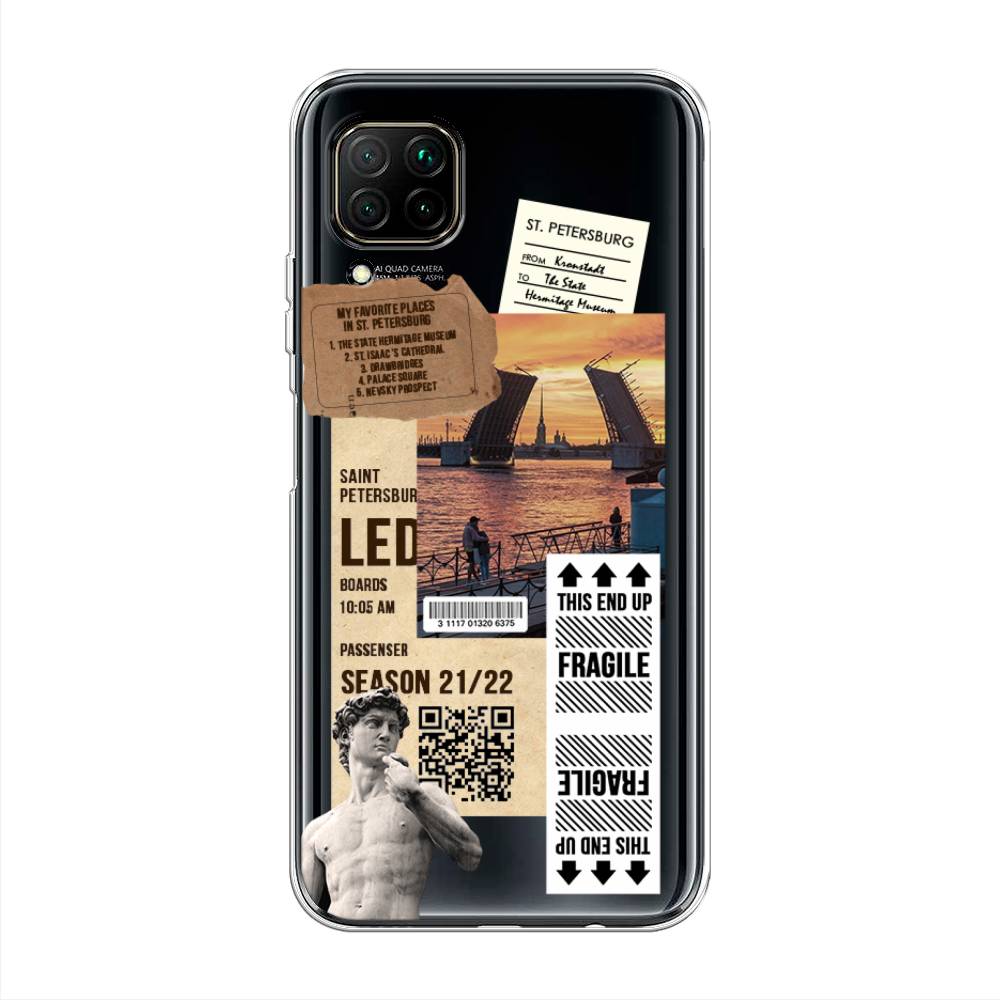 

Чехол на Huawei Nova 6 SE "Санкт-Петербург коллаж", Коричневый;бежевый;белый, 611750-6
