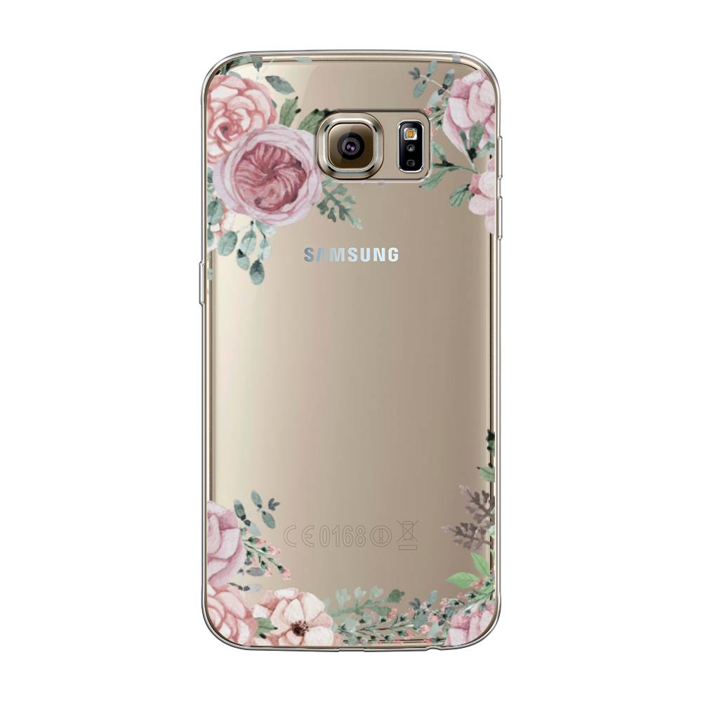 

Чехол Awog на Samsung Galaxy S6 edge "Нежные розы акварель", Прозрачный;розовый;зеленый, 24450-8