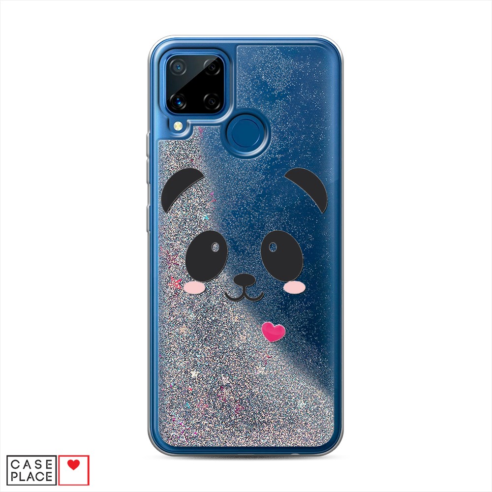 

Чехол Awog на Realme C15 "Влюбленный панда контур", Разноцветный, 255091-1