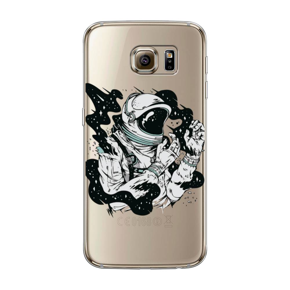 

Чехол Awog на Samsung Galaxy S6 edge "Космонавт арт", Черный;белый;прозрачный, 24450-7
