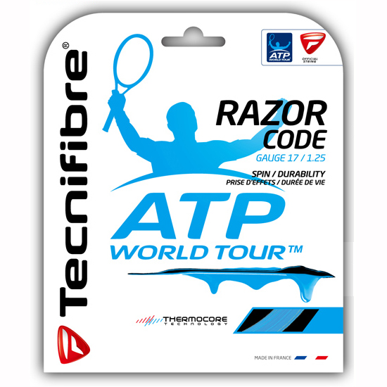 фото Струна для тенниса tecnifibre 12m razor code 04gra, blue, 1.30