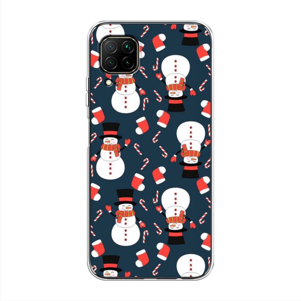 

Чехол на Huawei Nova 6 SE "Синие снеговики", Синий;белый;красный, 611750-5