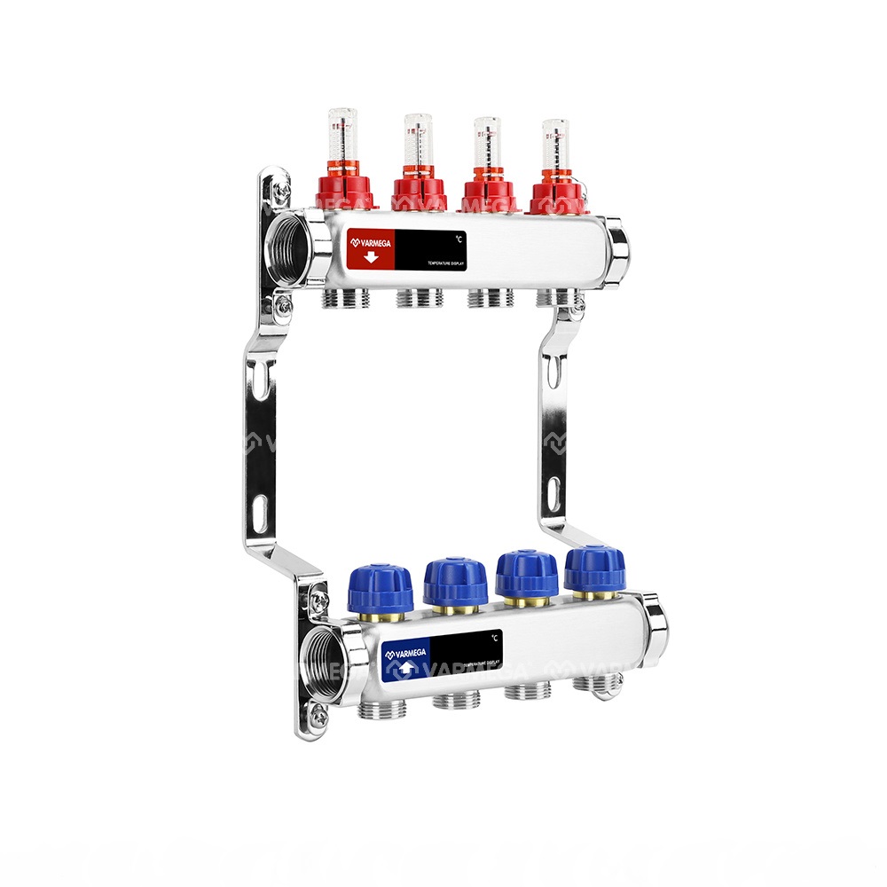 Распределительный коллектор группа с расходомерами Varmega VM15104 ВР 1 на 3 контура 6000₽