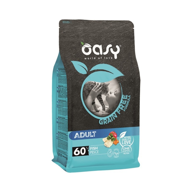 фото Сухой корм для кошек oasy dry cat grain free adult, рыба, 0.3кг