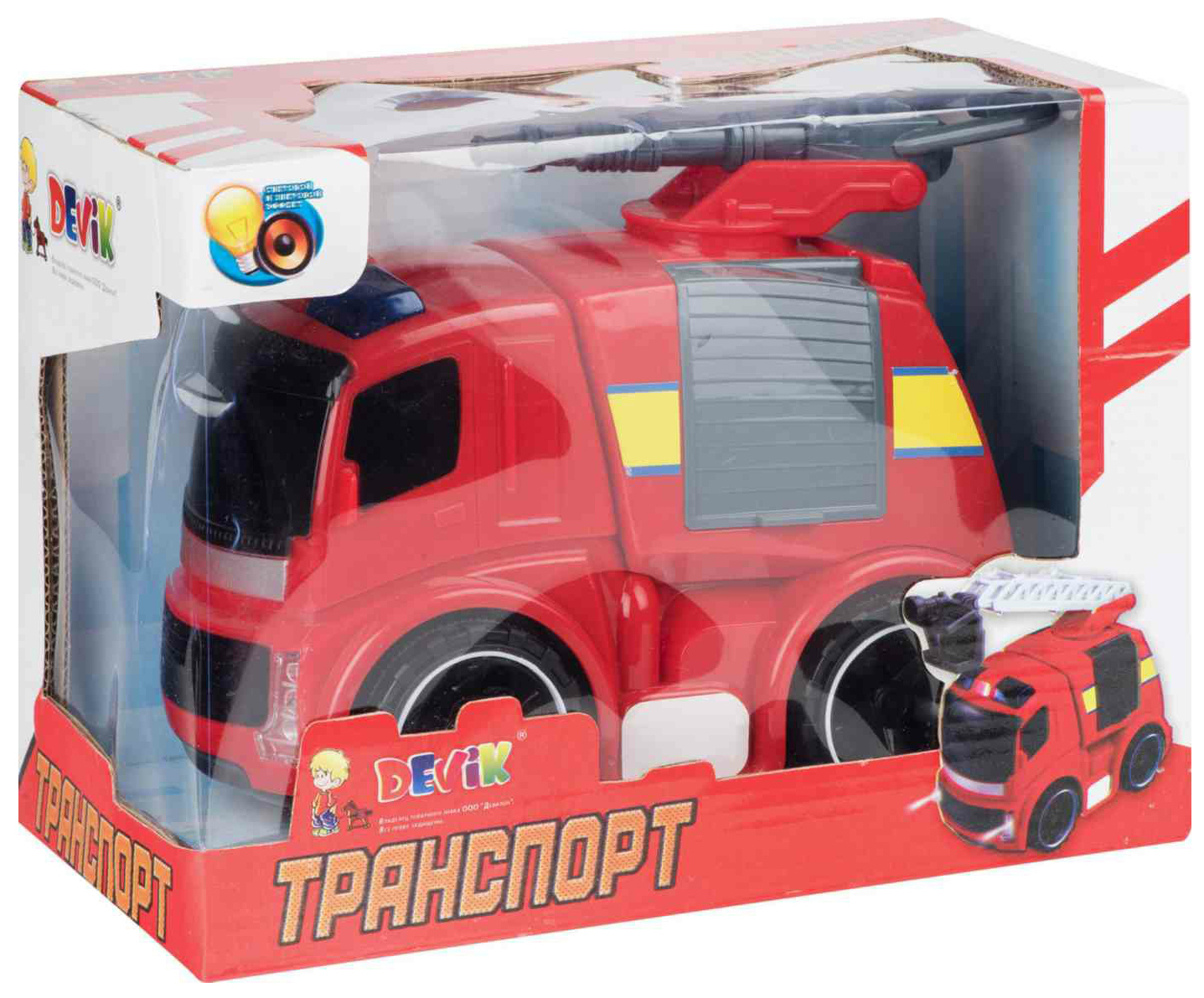 фото Игрушка детская пожарная машина devik 21 см devik toys