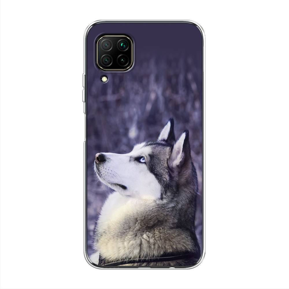 

Чехол на Huawei Nova 6 SE "Хаски 1", Фиолетовый;белый, 611750-1