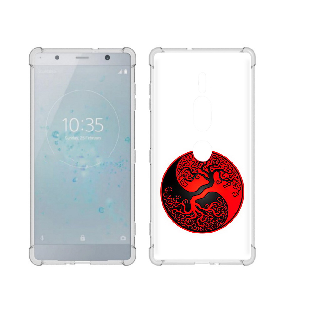 

Чехол MyPads Tocco для Sony Xperia XZ2 Premium инь янь дерево, Прозрачный, Tocco