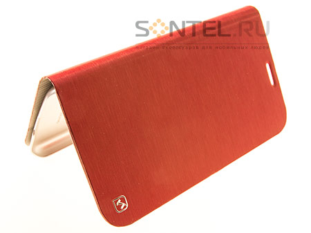 Футляр-книга боковой Hoc IRIS Leather для Samsung Galaxy i9152 Mega 5.8 red
