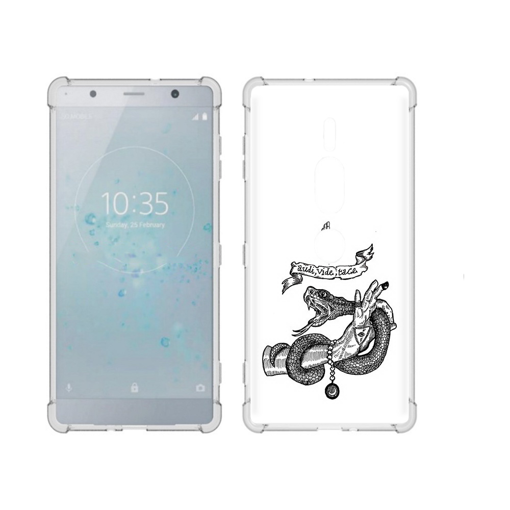 

Чехол MyPads Tocco для Sony Xperia XZ2 Premium змея на руке рисунок, Прозрачный, Tocco